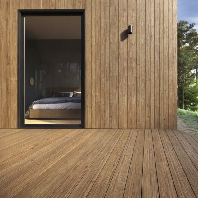 Террасная доска Raggy Wood термо хвоя RW9 CROSS LINE 36х95/145х2000/3000 без отделки